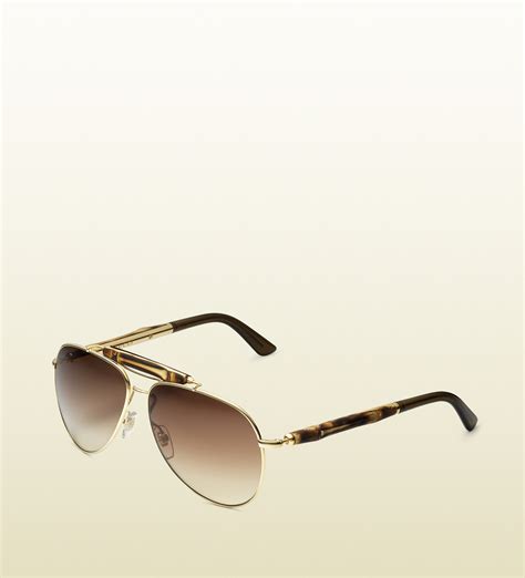 gucci aviator sunglasses with bamboo detail|gucci oversized acetate aviator sunglasses.